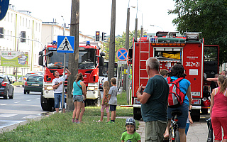 Pożar balkonu w centrum Olsztyna